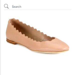 Chloe Scalloped Flats, nude size 37
